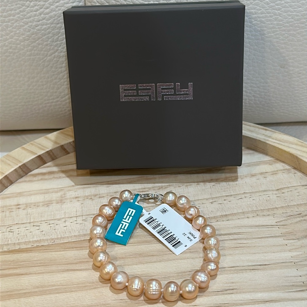 NIB EFFY Peach Pink 7mm Freshwater Pearl Bracelet